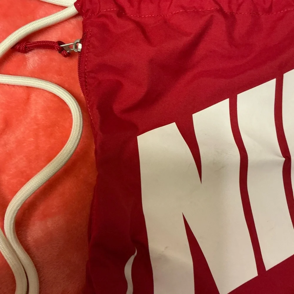 Nike Crimson and White Drawstring Backpack